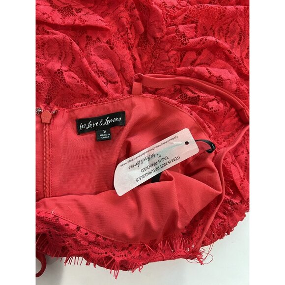 For Love & Lemons Della Mini Dress in Red - Picture 4 of 4